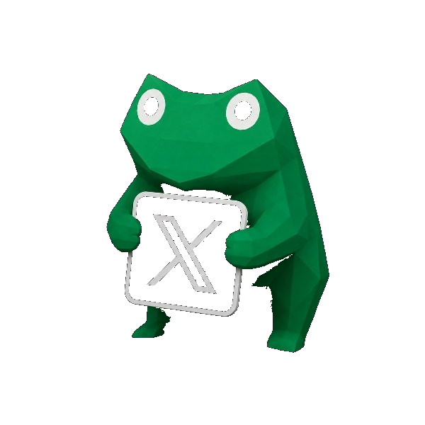 HungerFrog holding X logo